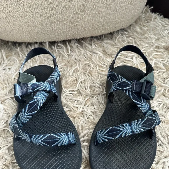 Chaco Black and Patterned Blue Sandals - Picture 3 of 5